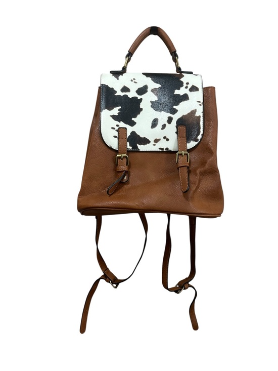 Jen & Co Handbags - Jen & Co Brooks Convertible Cow Print Faux Leather Backpack